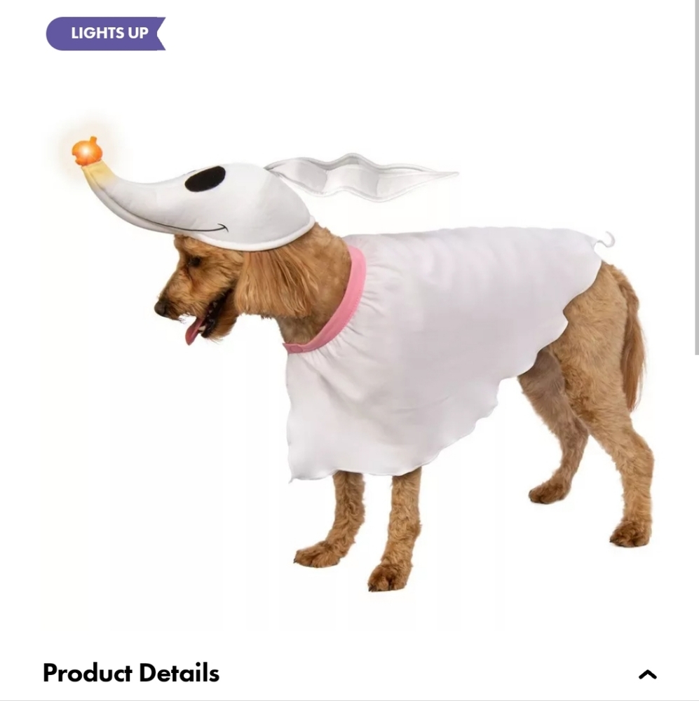 Disney White and Pink Dog Costume